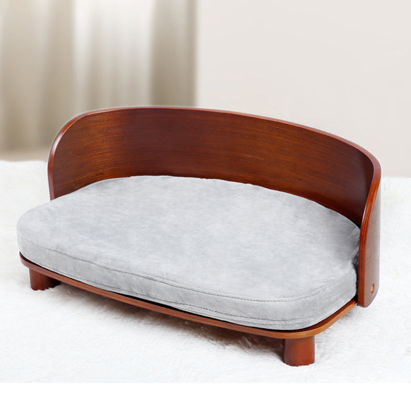 Modern Minimalist Rectangular Curved Medium Density Fiberboard Velvet Cat Bed Dog Bed For Bedroom Cuvalon