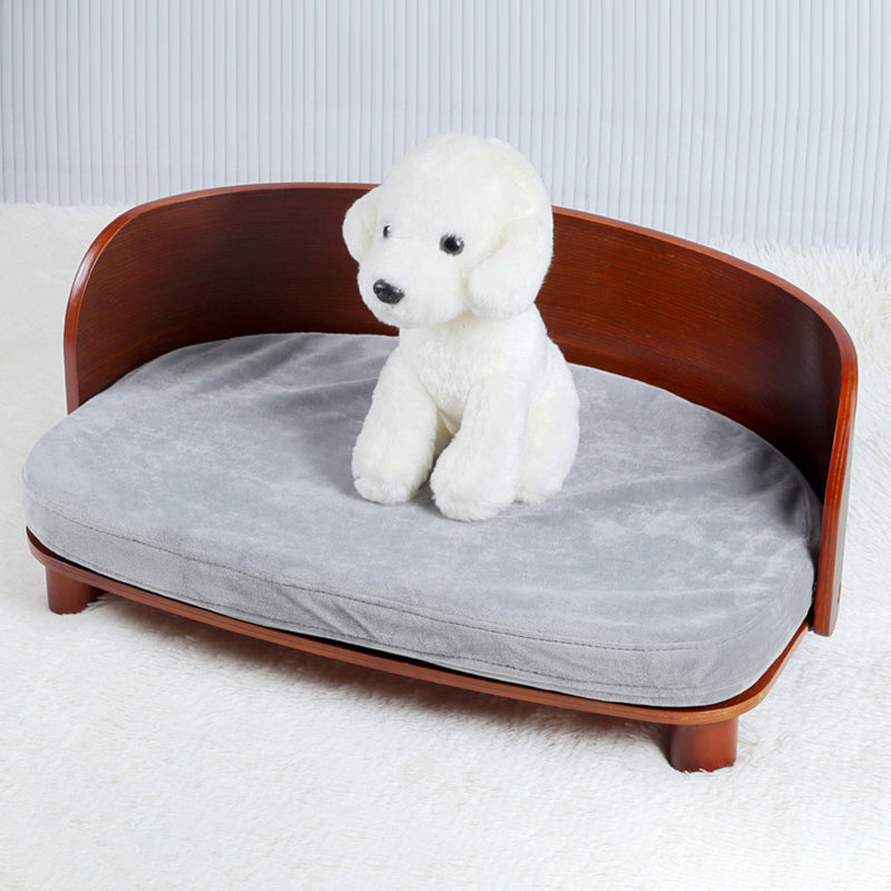 Modern Minimalist Rectangular Curved Medium Density Fiberboard Velvet Cat Bed Dog Bed For Bedroom Cuvalon