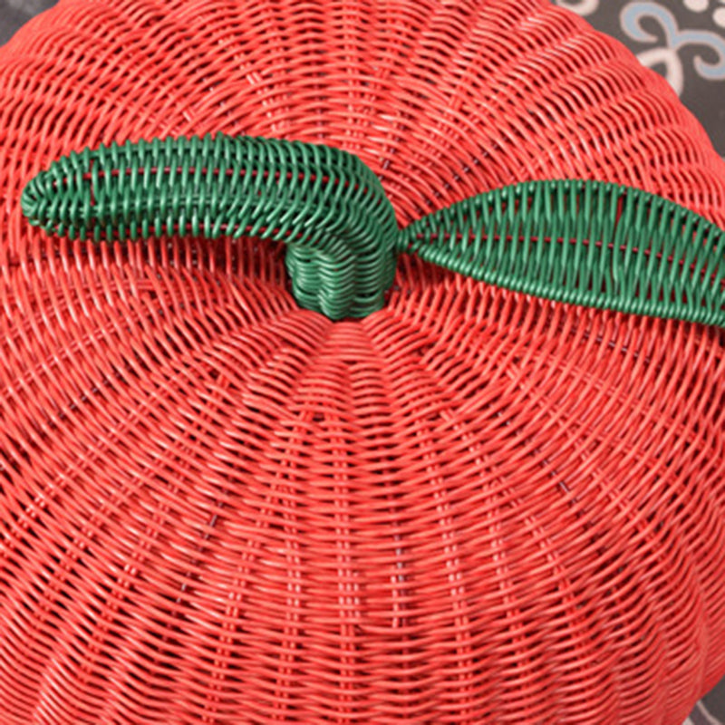 Contemporary Creative Apple-Shaped PP/PE Rattan Velvet Cat Bed With Toy Ball For Bedroom Cuvalon