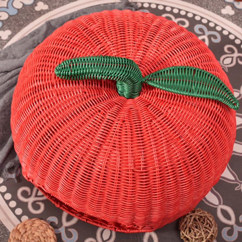 Contemporary Creative Apple-Shaped PP/PE Rattan Velvet Cat Bed With Toy Ball For Bedroom Cuvalon