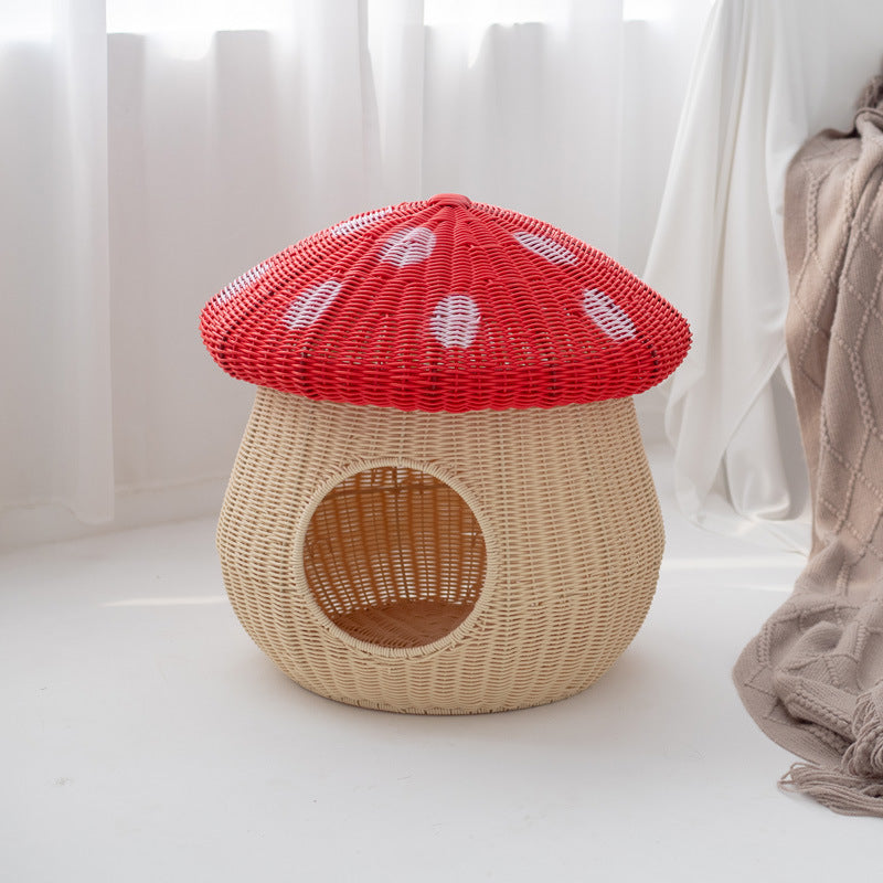 Contemporary Creative Cylindrical Mushroom-Shaped PP Cat Bed For Bedroom Cuvalon
