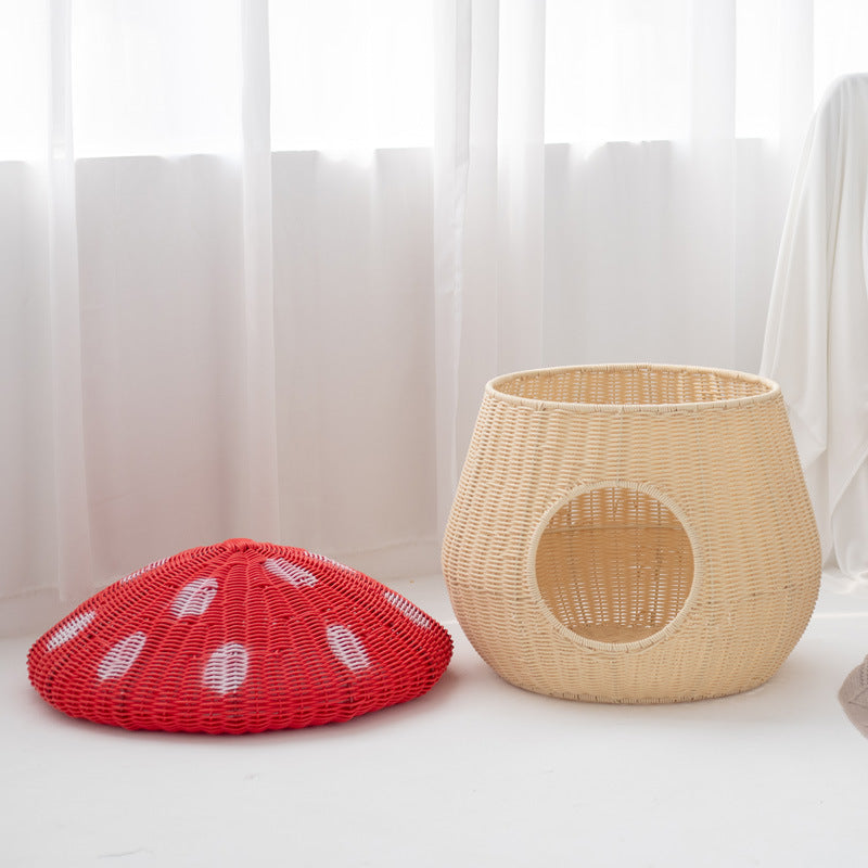 Contemporary Creative Cylindrical Mushroom-Shaped PP Cat Bed For Bedroom Cuvalon