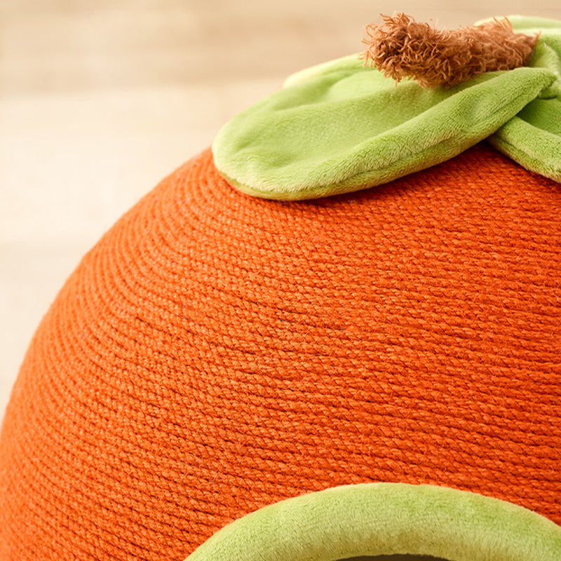 Contemporary Creative Spherical Round Hemp Rope Foam Fabric Lambswool Velvet Anti-Slip Dotted Fabric Cat Bed Toy Ball For Bedroom Cuvalon