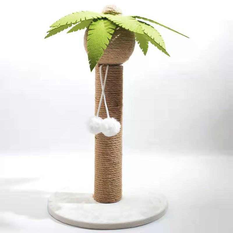 Contemporary Creative Coconut Tree-Shaped Sisal Felt Paper Tube Medium Density Fiberboard Velvet Cat Scratching Post Toy Ball For Living Room Cuvalon