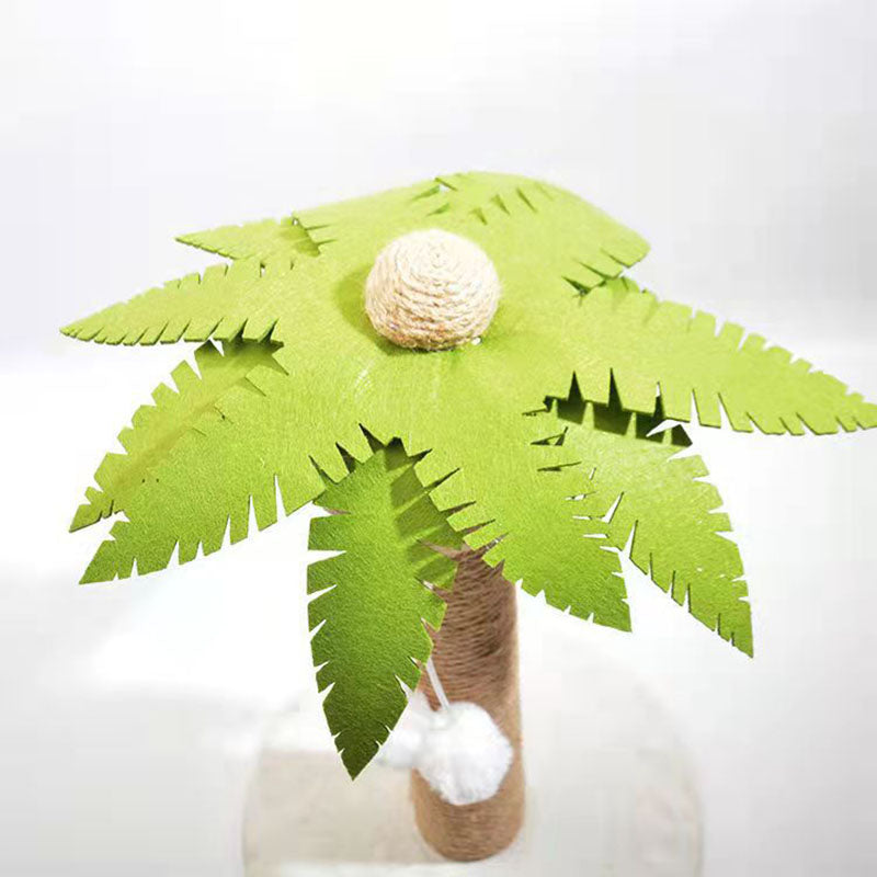 Contemporary Creative Coconut Tree-Shaped Sisal Felt Paper Tube Medium Density Fiberboard Velvet Cat Scratching Post Toy Ball For Living Room Cuvalon