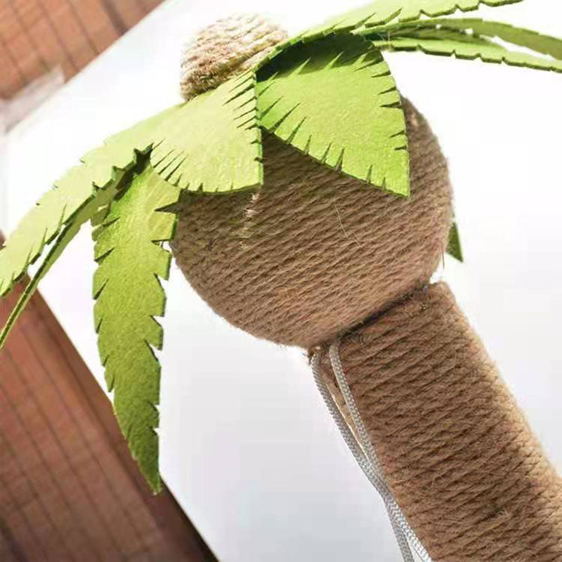 Contemporary Creative Coconut Tree-Shaped Sisal Felt Paper Tube Medium Density Fiberboard Velvet Cat Scratching Post Toy Ball For Living Room Cuvalon