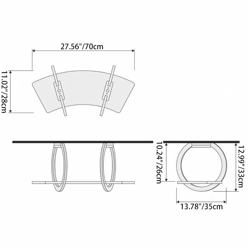 Modern Minimalist Round Curved Skybridge Plywood Felt Cat Tree & Condo 1/2 Hammock For Living Room Cuvalon
