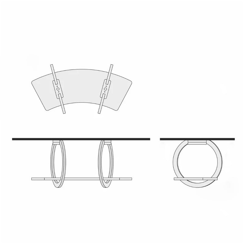 Modern Minimalist Round Curved Skybridge Plywood Felt Cat Tree & Condo 1/2 Hammock For Living Room Cuvalon