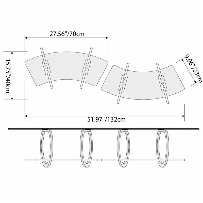 Modern Minimalist Round Curved Skybridge Plywood Felt Cat Tree & Condo 1/2 Hammock For Living Room Cuvalon