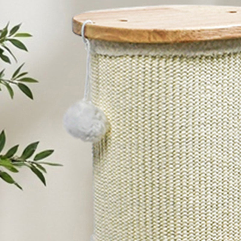 Modern Minimalist Cylindrical Sisal Teddy Fleece Rubberwood Plywood Cat Scratching Post Toy Ball For Living Room Cuvalon