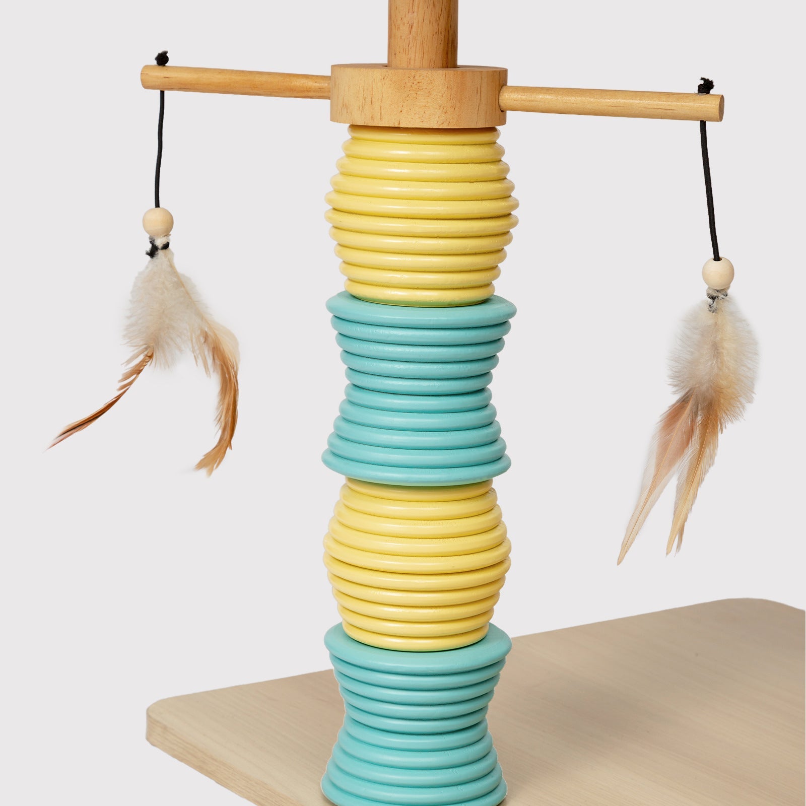 Contemporary Nordic Rectangular Cylindrical Particle Board Paper Tube Sisal Sherpa Fabric Velvet Cat Tree & Condo 2-Condo For Living Room Cuvalon