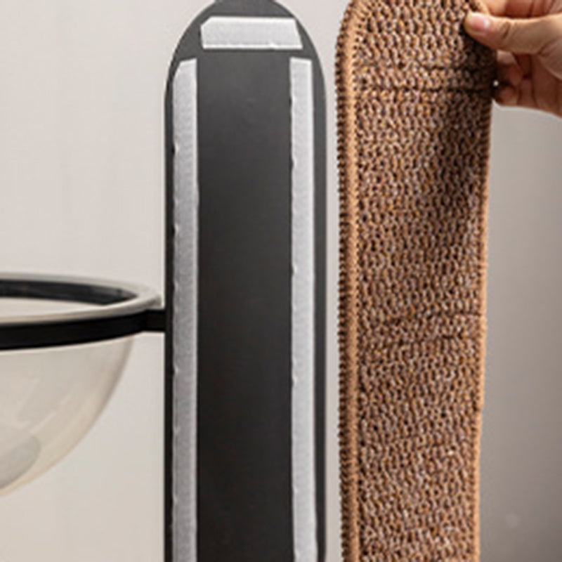 Modern Minimalist Cylindrical Iron Acrylic Hemp Rope Cat Tree & Condo 3-Perch For Living Room Cuvalon
