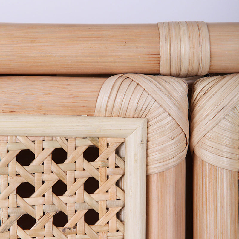Contemporary Boho Natural Rattan Wooden Storage Cabinet - Rectangular Handwoven Indonesian Rattan Storage Unit For Living Room Cuvalon