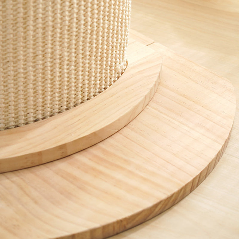 Modern Minimalist Roman Cylindrical Solid Wood Sisal Rope Cat Tower For Bedroom Cuvalon