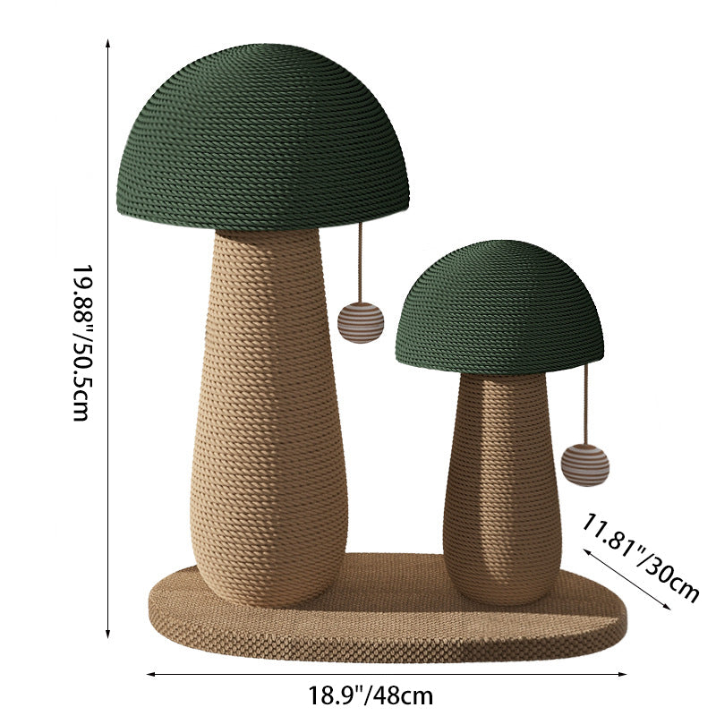 Contemporary Creative Cylindrical Mushroom-Shaped Clown Hat Medium Density Fiberboard Hemp Rope Cat Tower For Bedroom Cuvalon