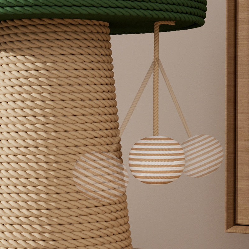 Contemporary Creative Cylindrical Mushroom-Shaped Clown Hat Medium Density Fiberboard Hemp Rope Cat Tower For Bedroom Cuvalon