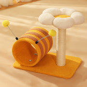 Contemporary Creative Cylindrical Pumpkin Bee Flower Design Teddy Plush PVC Sisal Rope Cat Tree For Bedroom Cuvalon