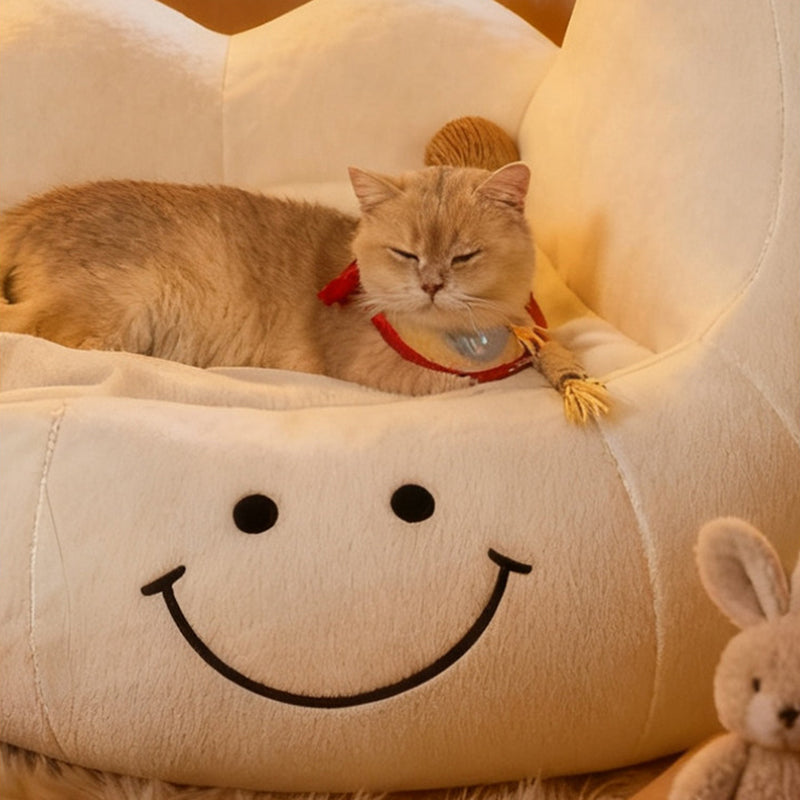 Contemporary Creative Curved Moon-Shaped Velvet Sponge Pet Dog Bed Cat Bed For Bedroom Cuvalon