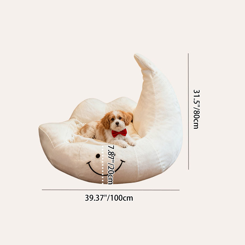 Contemporary Creative Curved Moon-Shaped Velvet Sponge Pet Dog Bed Cat Bed For Bedroom Cuvalon