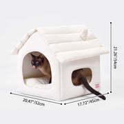 Modern Minimalist House Shaped Plastic Polyester Cotton PP Cotton Pet Waterproof Dog Bed Cat Bed For Bedroom Cuvalon