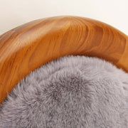 Modern Minimalist Oval Solid Wood Velvet Cat Claw Leather Pet Dog Bed & Cat Bed For Bedroom Cuvalon