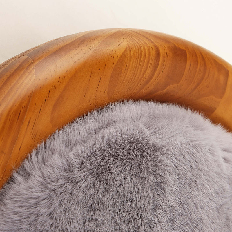 Modern Minimalist Oval Solid Wood Velvet Cat Claw Leather Pet Dog Bed & Cat Bed For Bedroom Cuvalon