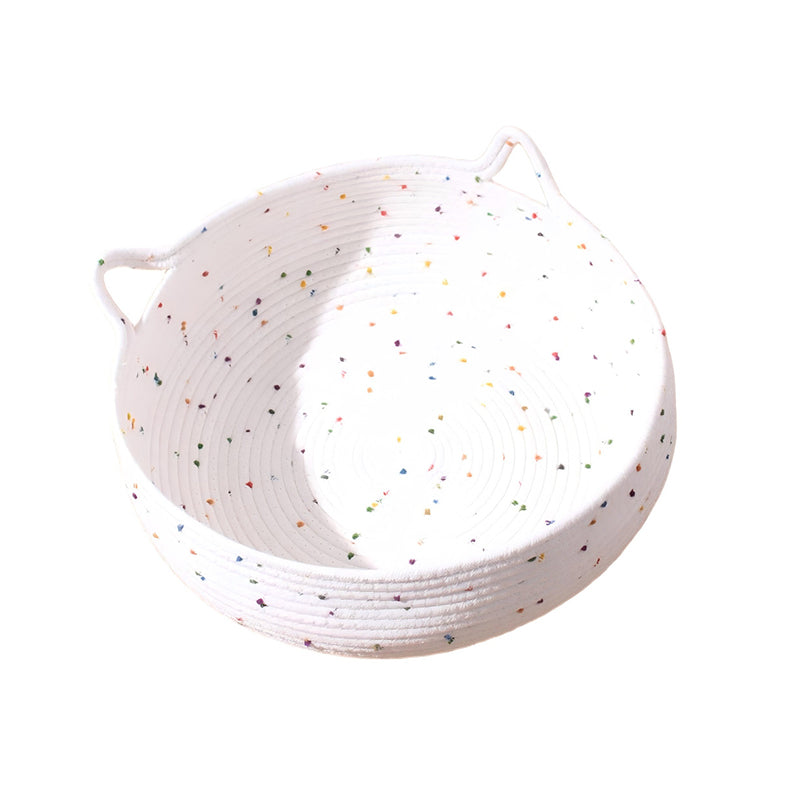 Contemporary Creative Cylindrical Cat Ear Design Cotton Rope Fabric Bamboo Cat Bed Toy Ball For Bedroom Cuvalon