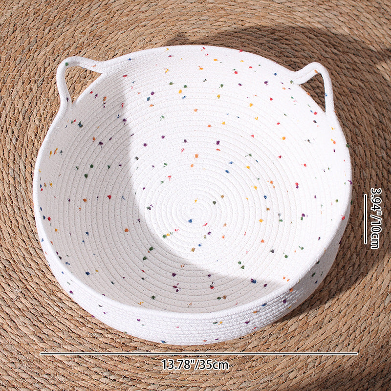 Contemporary Creative Cylindrical Cat Ear Design Cotton Rope Fabric Bamboo Cat Bed Toy Ball For Bedroom Cuvalon