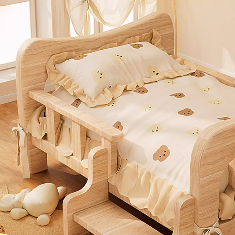 Contemporary Creative Rectangular Fabric Rattan Solid Pine Wood Pet Bed For Bedroom Cuvalon