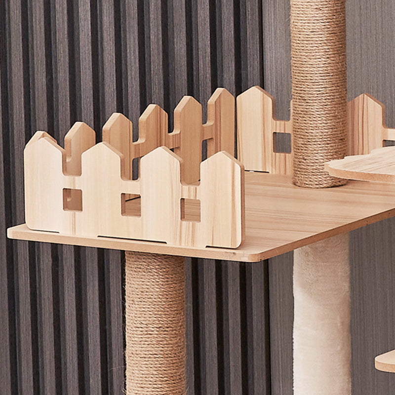 Contemporary Scandinavian Rectangular Medium-Density Fiberboard Acrylic Multi-Functional Cat Tree For Living Room Cuvalon