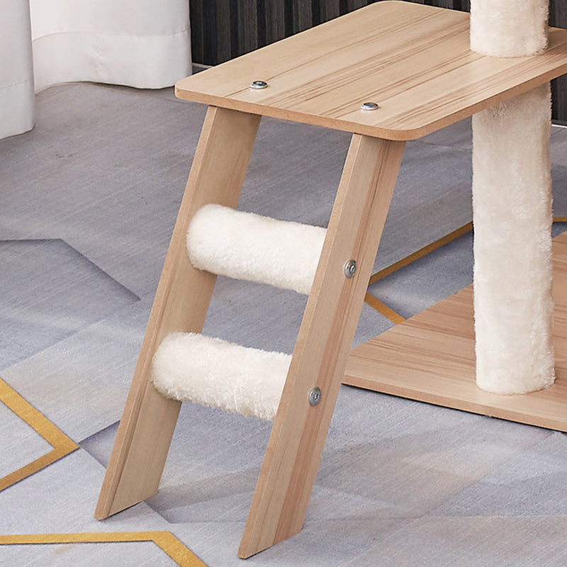 Contemporary Scandinavian Rectangular Medium-Density Fiberboard Acrylic Multi-Functional Cat Tree For Living Room Cuvalon