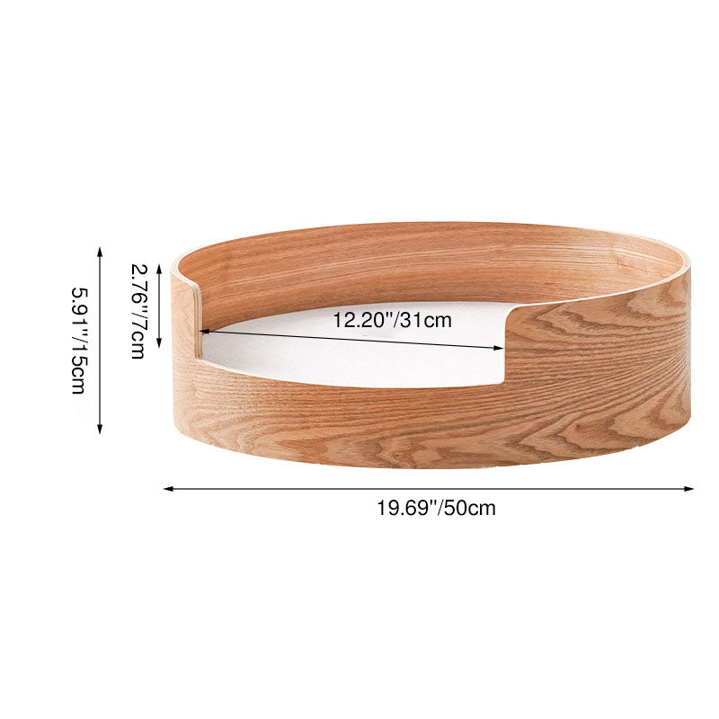 Traditional Vintage Round Veneered Multi-layer Solid Wood Panel Linen Sisal Cat Bed For Bedroom Cuvalon