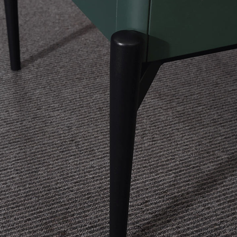 Modern Luxury Dark Green 1-Drawer Nightstand: Stiletto Legs High-End Accent Bedside Table For Bedroom Cuvalon