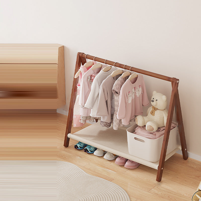 Contemporary Scandinavian Rectangular Natural Nan Bamboo Foldable Kids Hall Tree 2/4-Tier For Bedroom Cuvalon