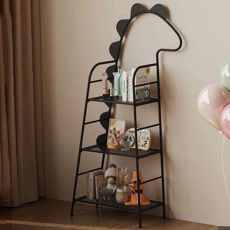 Contemporary Creative Rectangular Dinosaur-Shaped Iron Kids Storage Bookshelf 3-Tier For Living Room & Bedroom Cuvalon