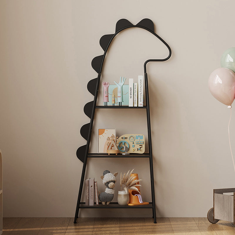 Contemporary Creative Rectangular Dinosaur-Shaped Iron Kids Storage Bookshelf 3-Tier For Living Room & Bedroom Cuvalon