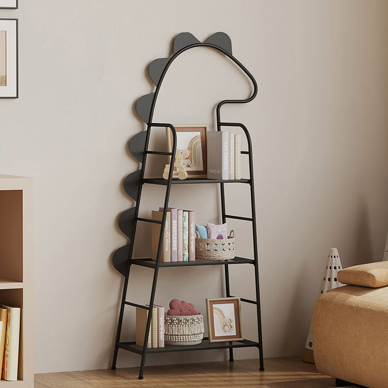 Contemporary Creative Rectangular Dinosaur-Shaped Iron Kids Storage Bookshelf 3-Tier For Living Room & Bedroom Cuvalon