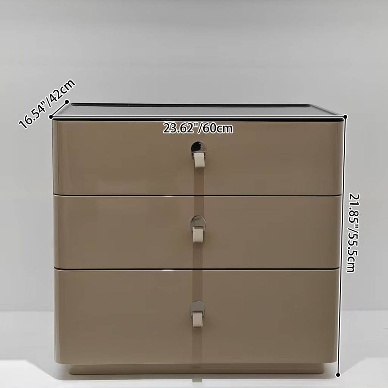 Modern Minimalist Nightstand: DTC Silent Sliding Rails - 3-Drawer Large Capacity Storage Bedside Table For Bedroom Cuvalon