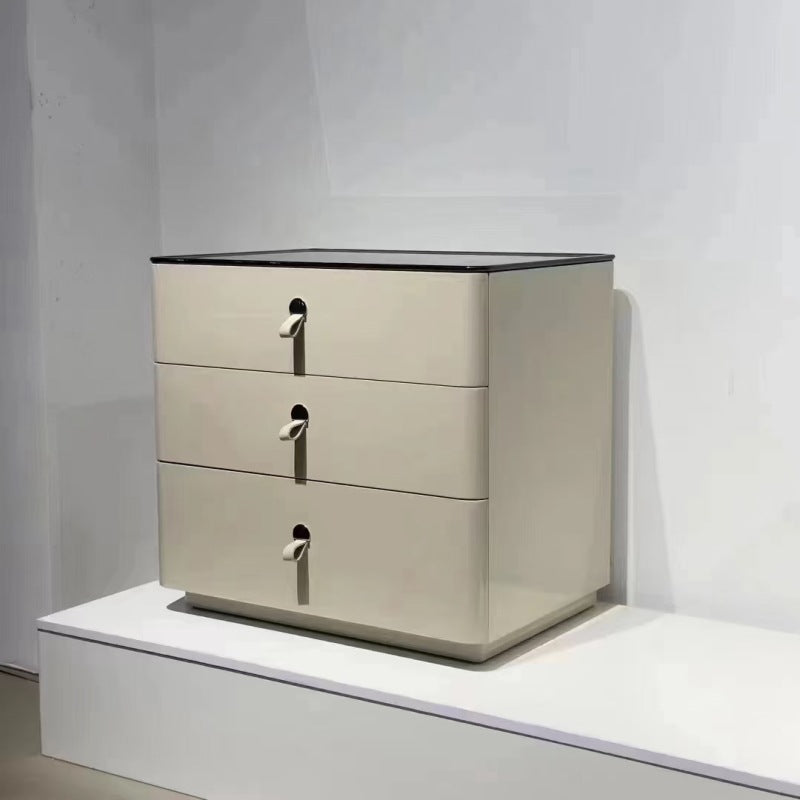 Modern Minimalist Nightstand: DTC Silent Sliding Rails - 3-Drawer Large Capacity Storage Bedside Table For Bedroom Cuvalon
