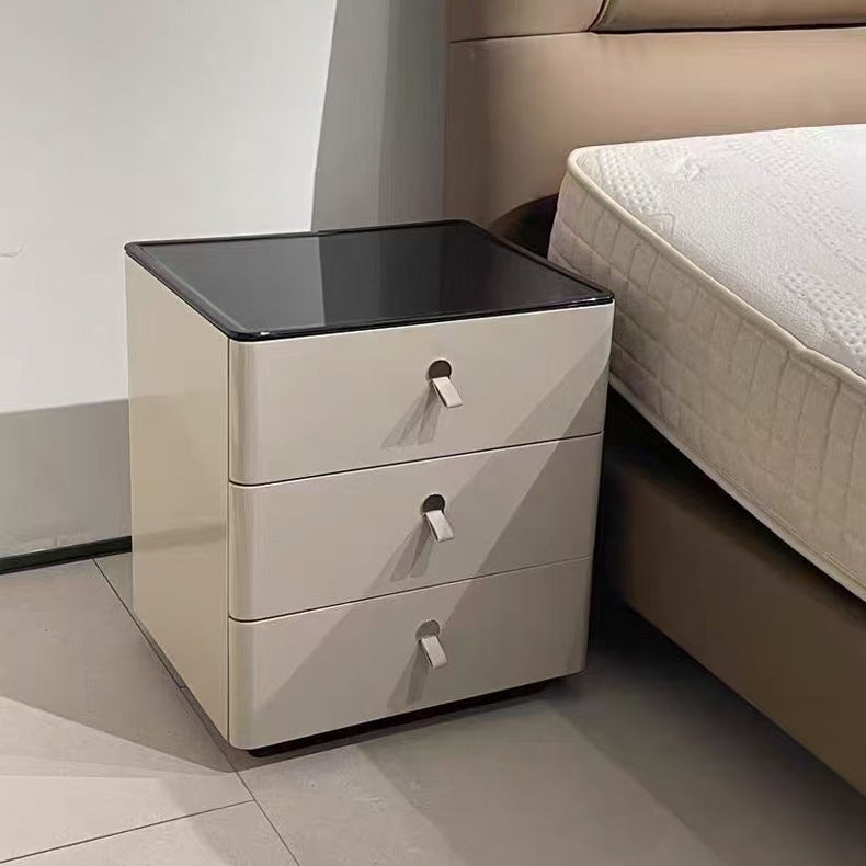 Modern Minimalist Nightstand: DTC Silent Sliding Rails - 3-Drawer Large Capacity Storage Bedside Table For Bedroom Cuvalon