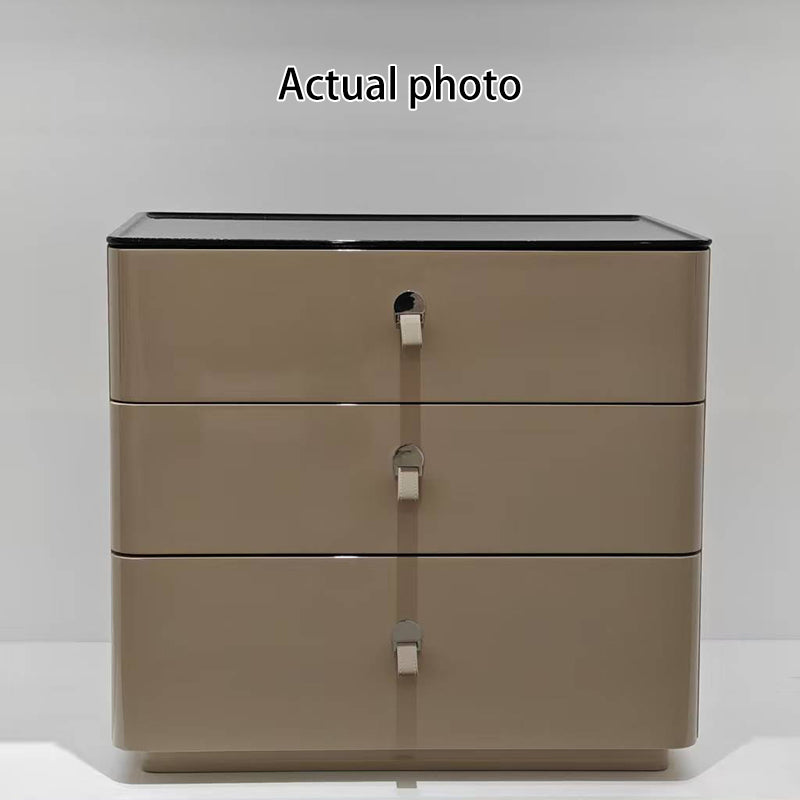 Modern Minimalist Nightstand: DTC Silent Sliding Rails - 3-Drawer Large Capacity Storage Bedside Table For Bedroom Cuvalon