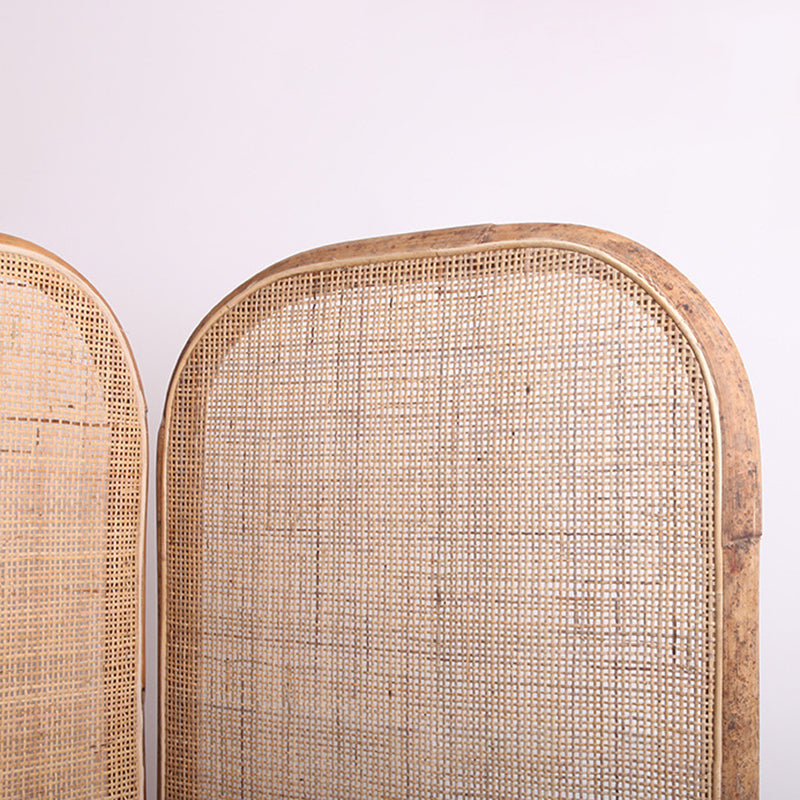 Traditional Chinese Wood Color Three-Panel Screen: Natural Indonesian Rattan - Handwoven Room Divider For Living Room Cuvalon
