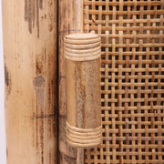 Traditional Chinese Slim Storage Cabinet: Natural Indonesian Rattan & Handwoven - Space-Saving Storage Sideboard For Living Room Cuvalon