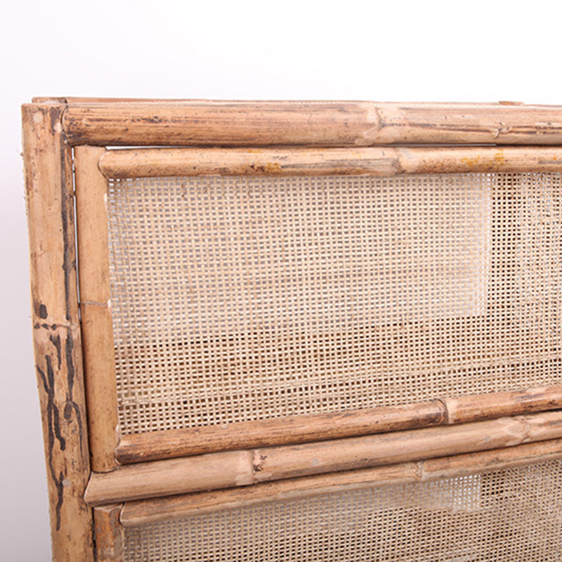Traditional Chinese Rectangular Bookshelf: Natural Indonesian Rattan & Handwoven - 3-Tier Large Capacity Storage Shelf For Living Room Cuvalon