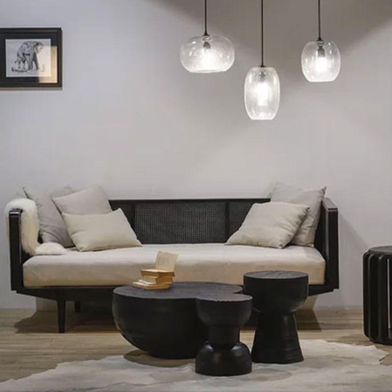 Contemporary Scandinavian Round Side Table: Hourglass Design - Art Deco Black End Table For Living Room Cuvalon