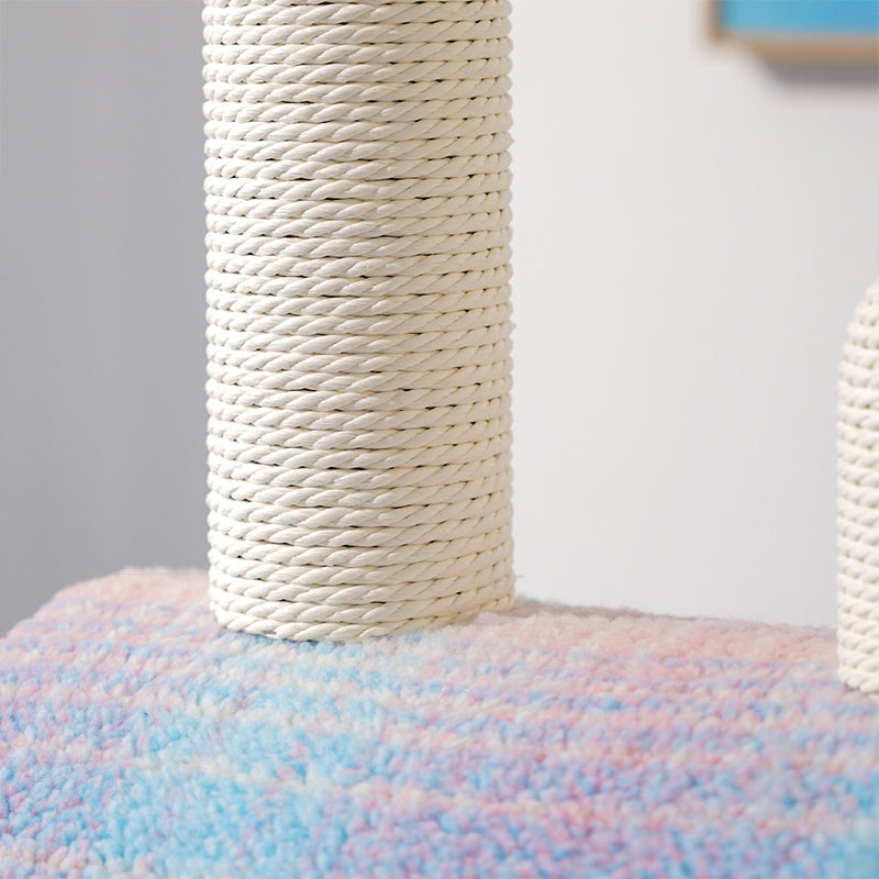 Contemporary Creative Round Particleboard Velvet Fabric Paper Rope Paper Tube Cat Bed For Bedroom Cuvalon