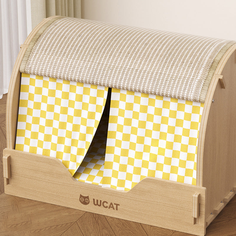 Contemporary Creative Rectangular Multi-Layer Solid Wood Panel Velvet Fabric Oxford Fabric Sisal Cat Scratcher Cat Bed For Bedroom Cuvalon