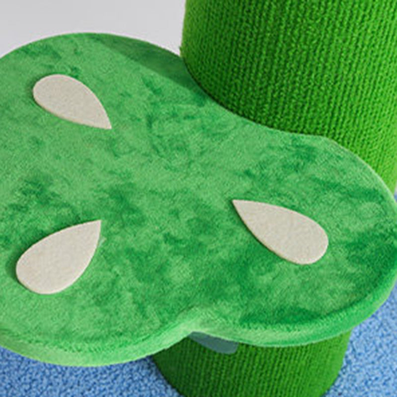 Contemporary Creative Round Medium-Density Fiberboard Velvet Fabric PVC Cactus-Shaped Cat Tree 3-Tier For Living Room Cuvalon