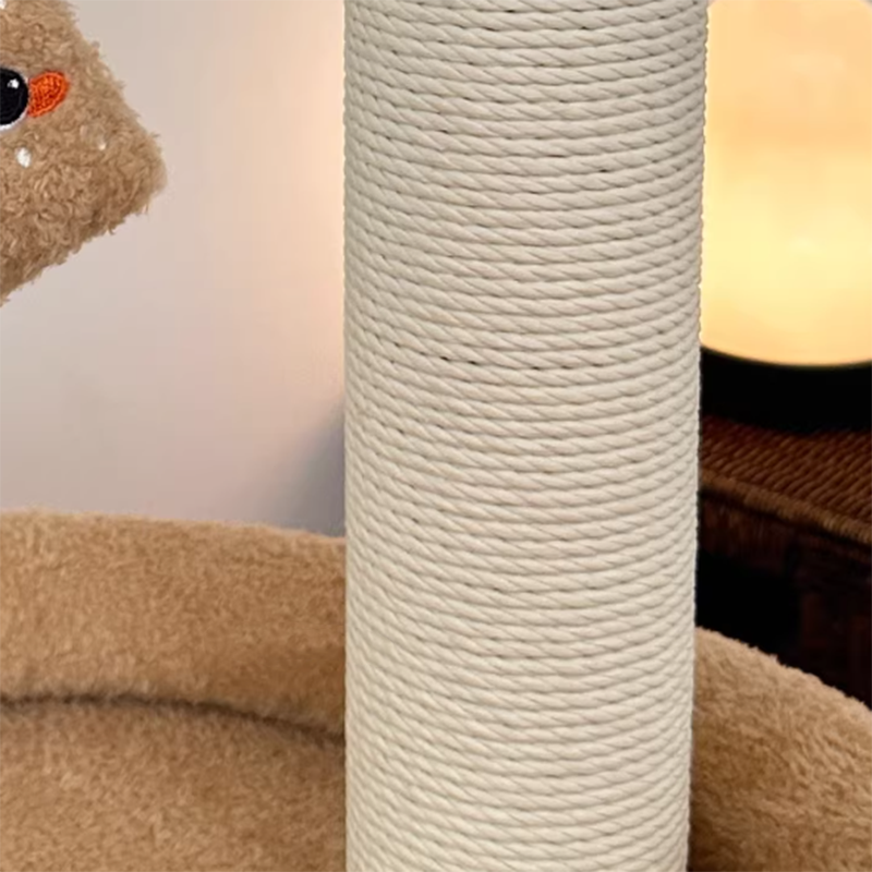 Contemporary Creative Rectangular Medium-Density Fiberboard Velvet Fabric Paper Rope Paper Tube Cat Tree For Living Room Cuvalon