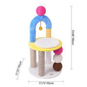 Contemporary Creative Round Particleboard Velvet Fabric Hemp Rope PE PS Cat Tree For Living Room Cuvalon